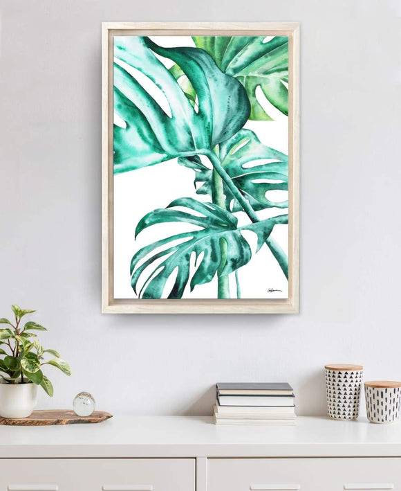 Tropical Botanicals by Laurie Duncan Large Green Framed Canvas Wall Art