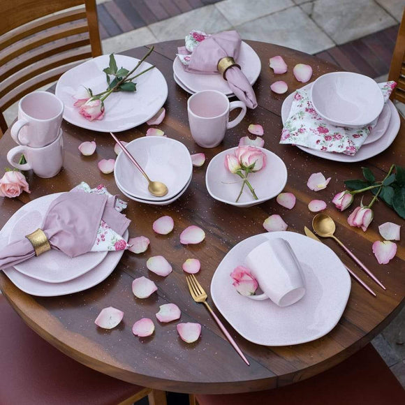 RYO 32 Piece Pink Dinnerware Set